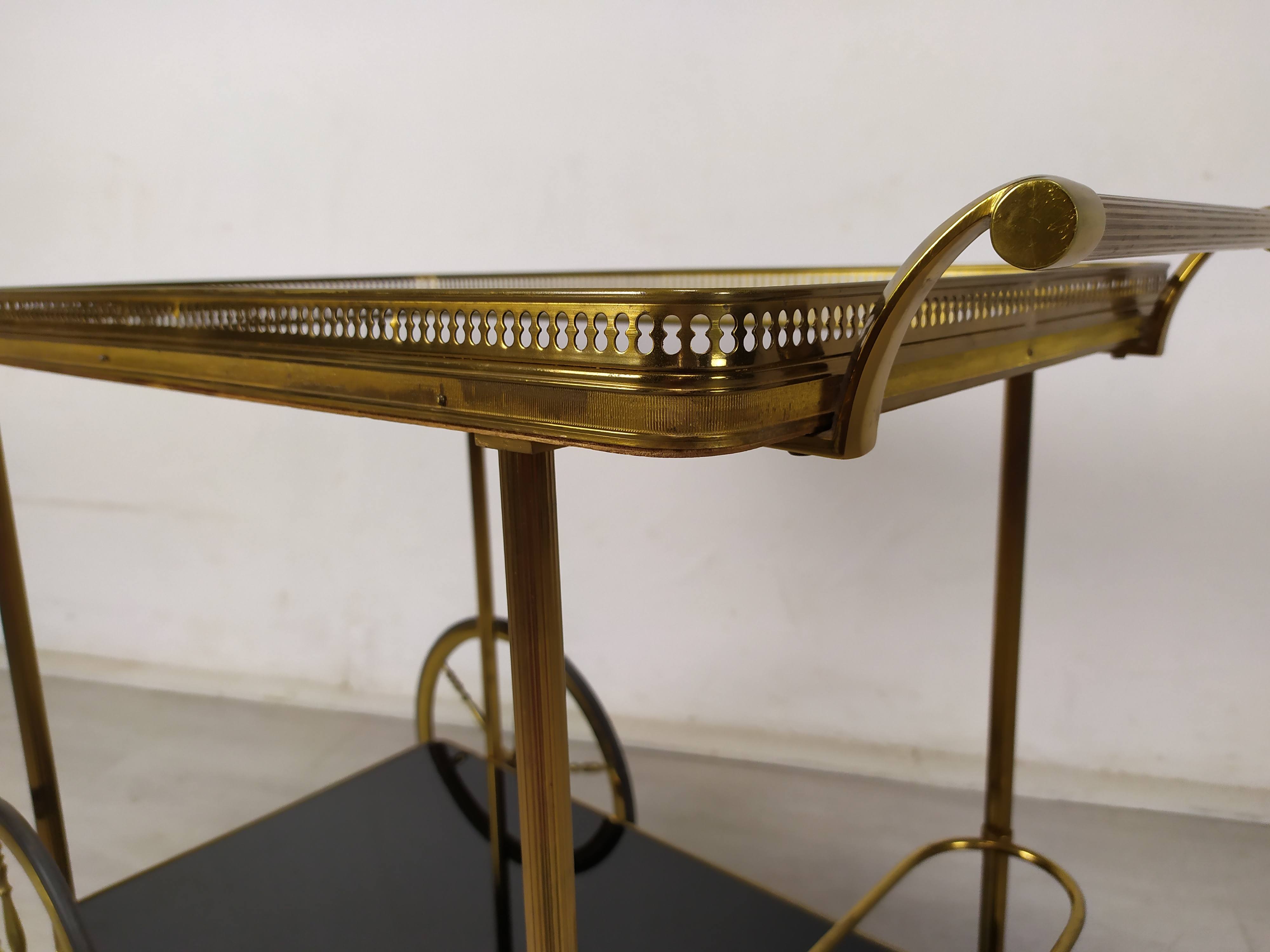 Vintage golden brass rolling service