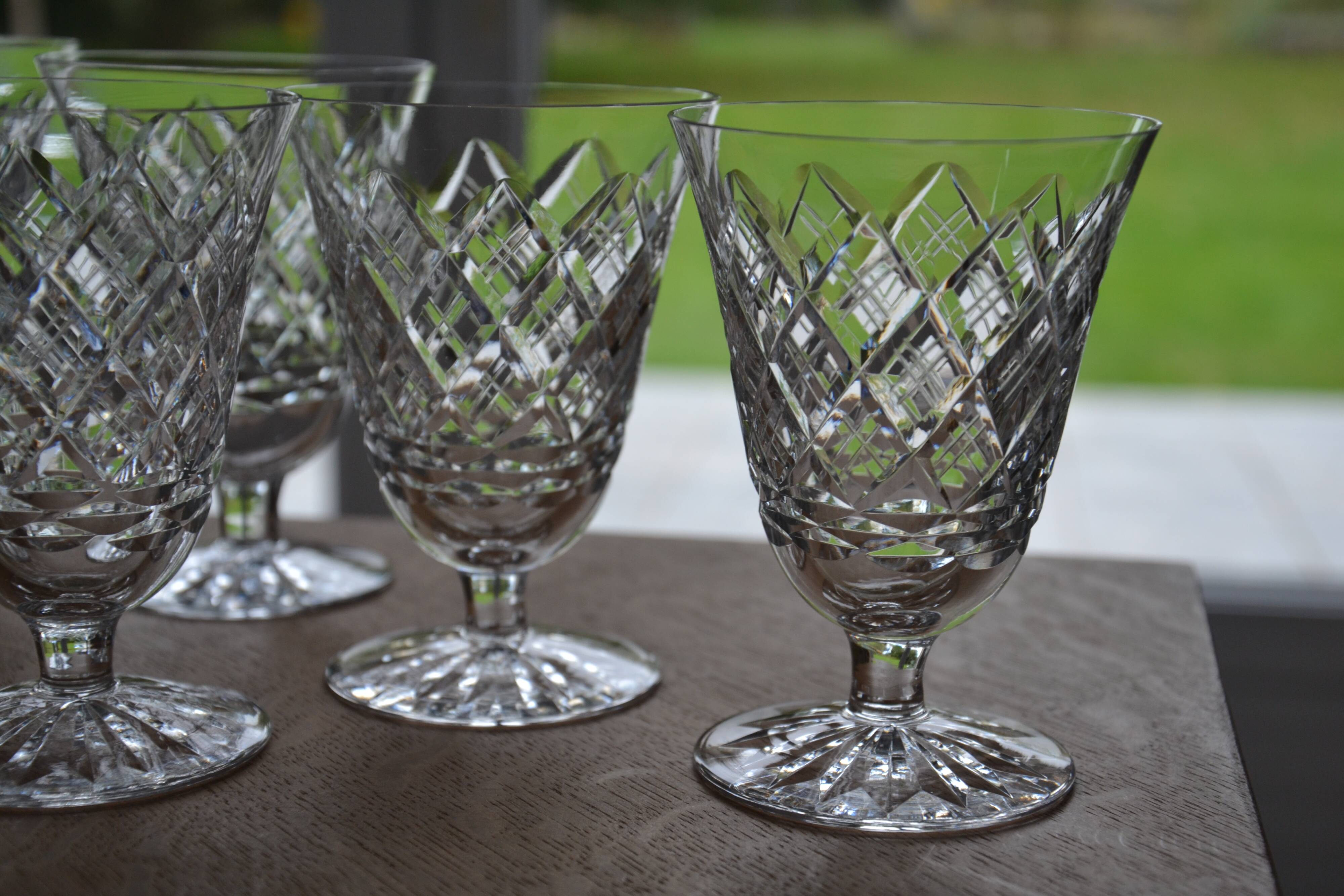 7 cut crystal wine glasses