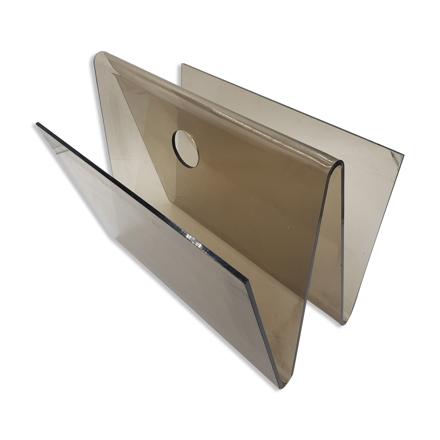 Magazine rack smoked plexiglas