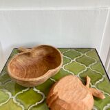 Wooden cups apples