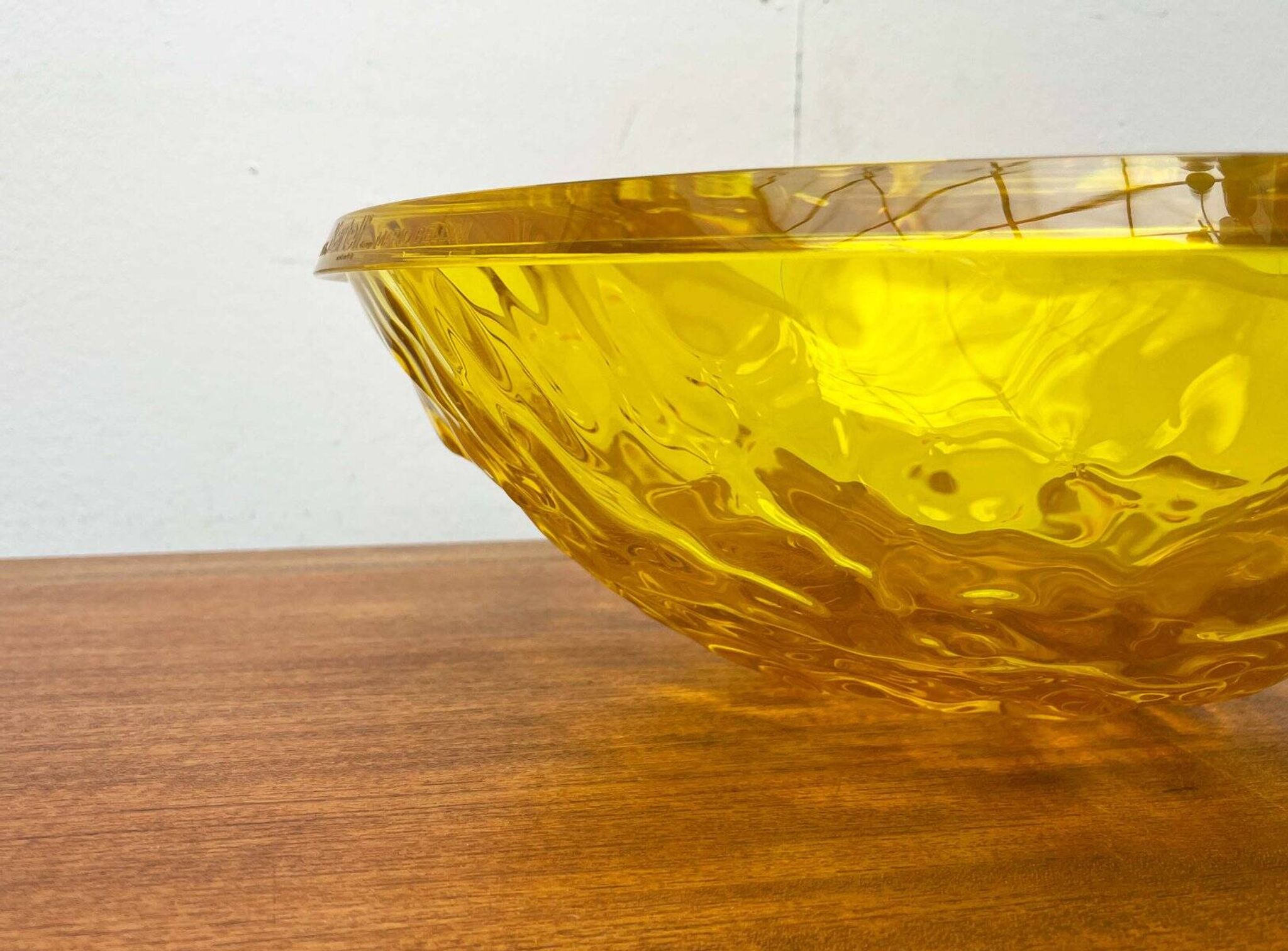 Vintage Italian Large Rare Yellow Moon Bowl from Mario Bellini for Kartell