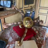 Art deco chandelier in copper with 6 glass tulips.