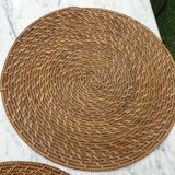 3 wicker and bamboo placemats