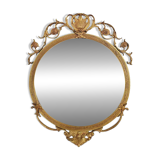 Miroir rond style médaillon en laiton