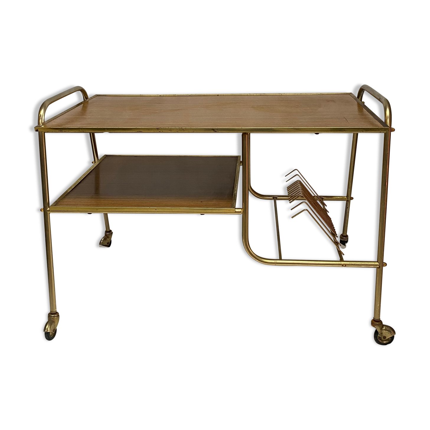 Service range vinyls trolley on wheels of the 70's