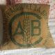 Burlap cushion green ECRE cooperative agricultural la Brie Melun