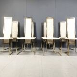 Vintage brass dining chairs by Belgo chrom, 1970s - set of 8