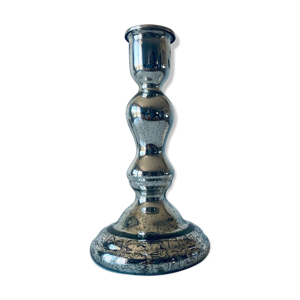 Bougeoir en verre églomisé