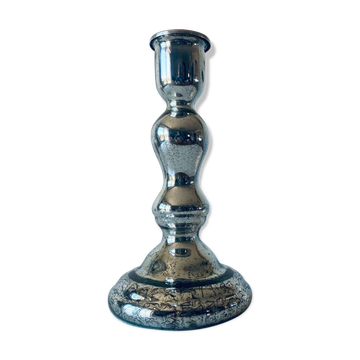 Bougeoir en verre églomisé