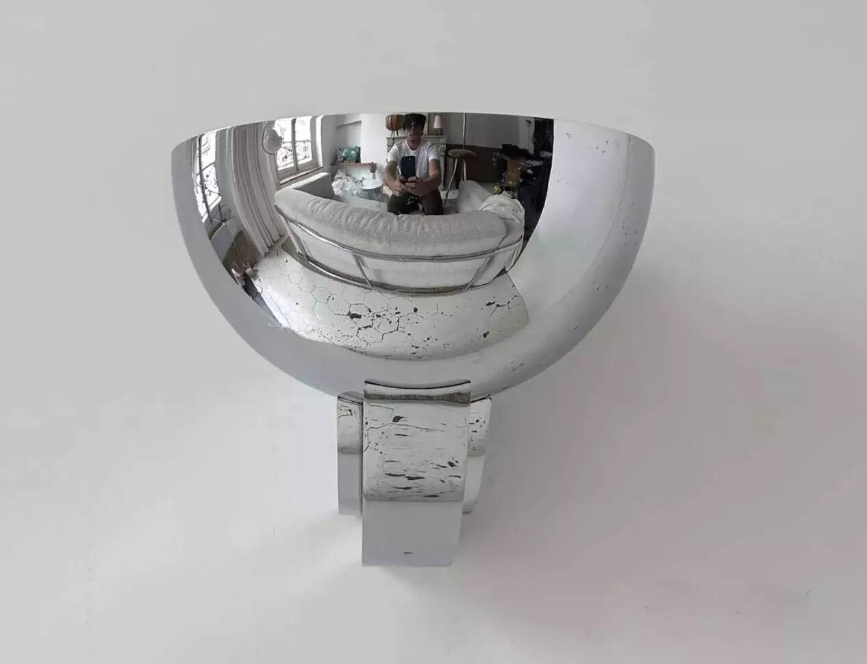 Vintage Perzel 347 bm wall lamp, chrome-plated bronze, France 1950