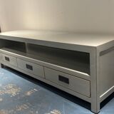 Scandinavian-style wooden low cabinet
