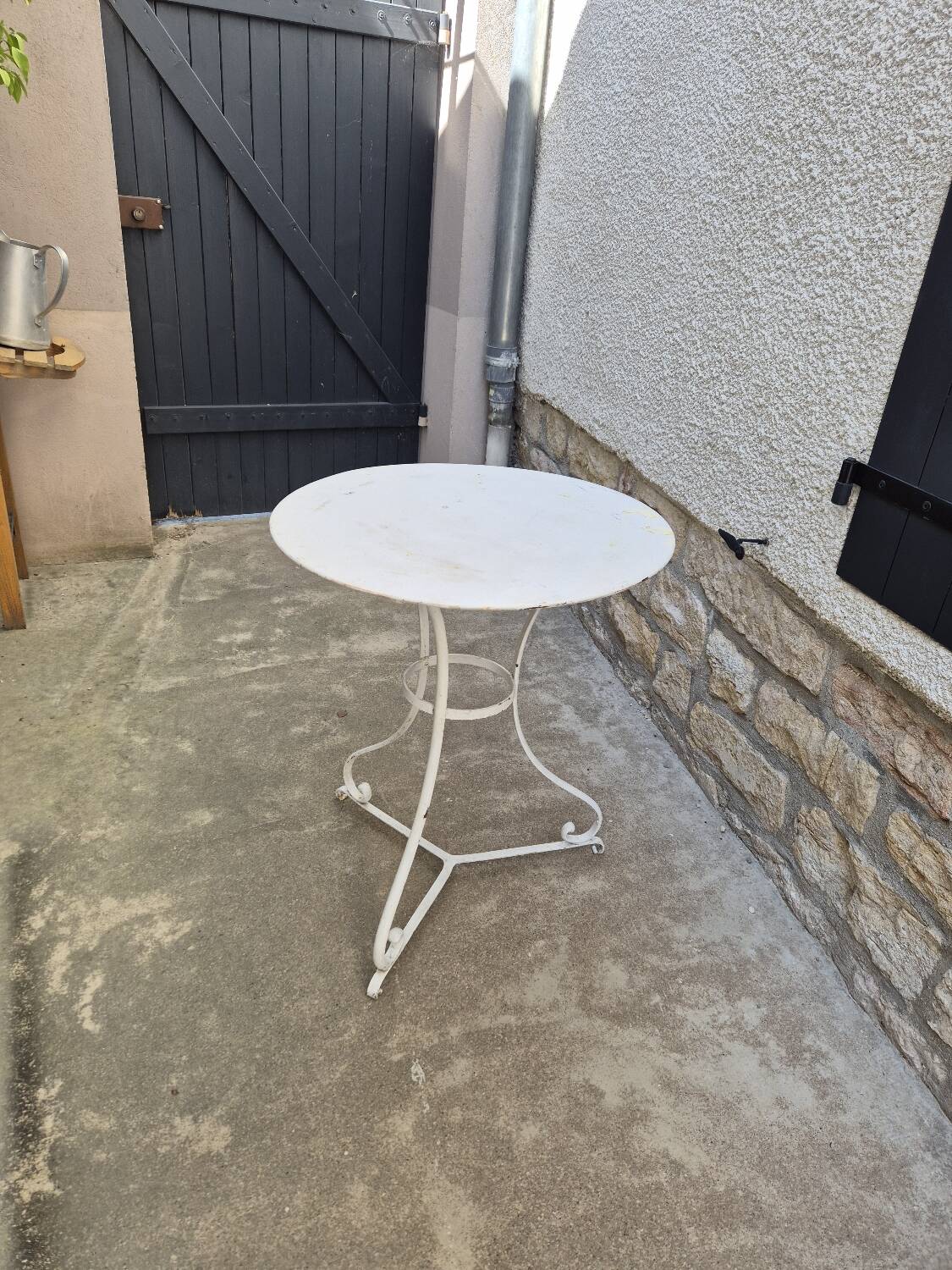 19th century wrought iron garden bistro pedestal table