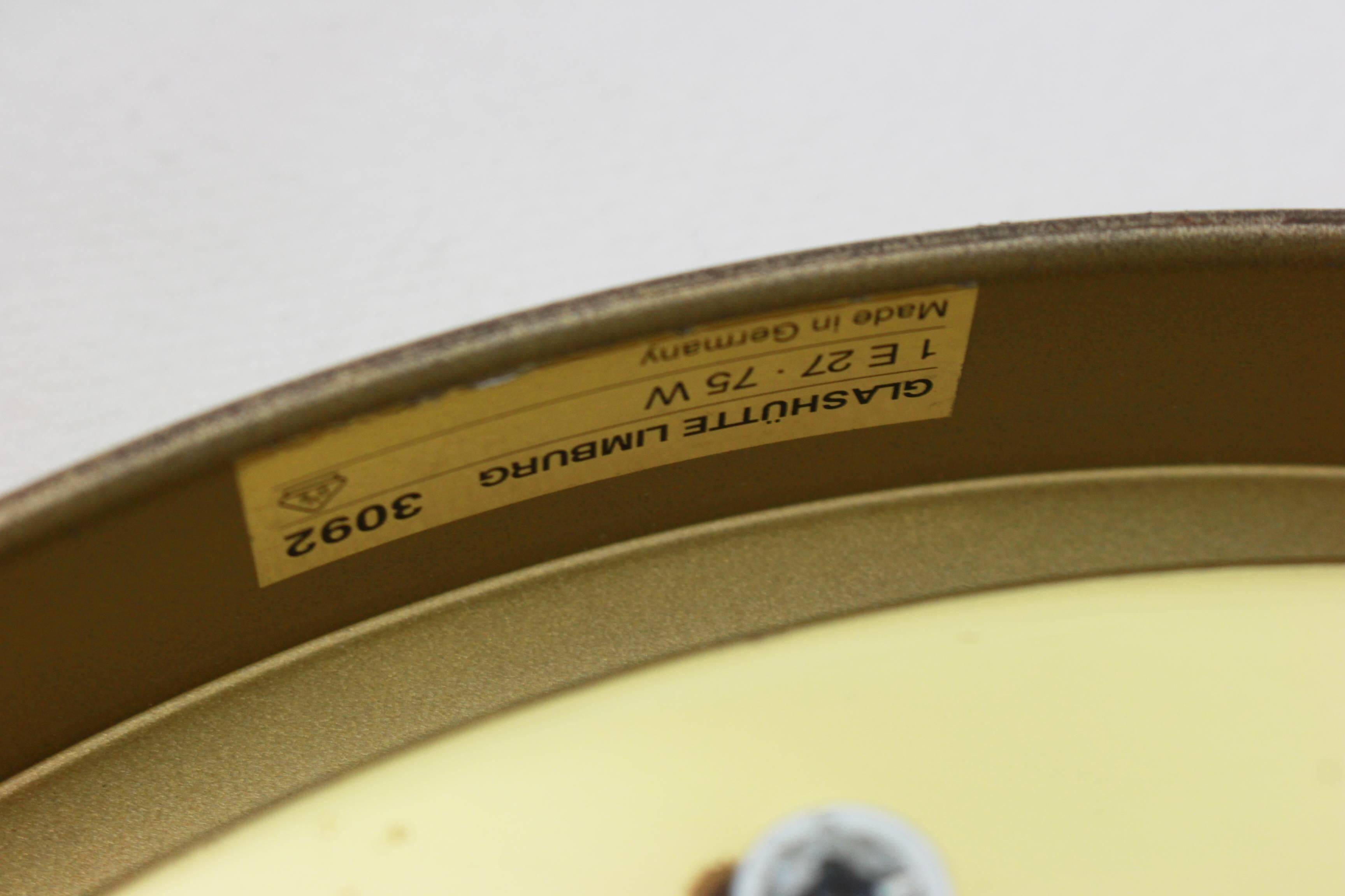 Ceiling lights in iron and clear glass by Limburg, Germany, 1960s.