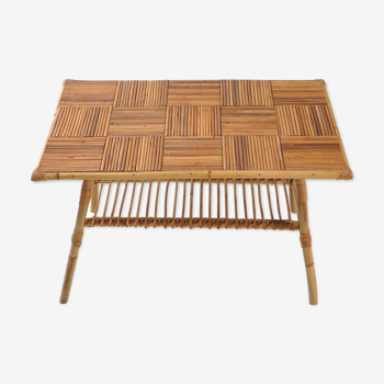 Coffee table rattan year 60