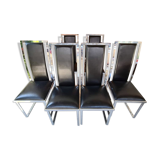 6 leather and chrome chairs