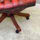 Chesterfield Revolving Captain's Chair with Red Leather Upholstery