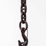 Sculptural Industrial Floor Lamp In Welded Iron Chain 80s Brutalist Design