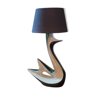 Lampe zoomorphe en céramique 1960
