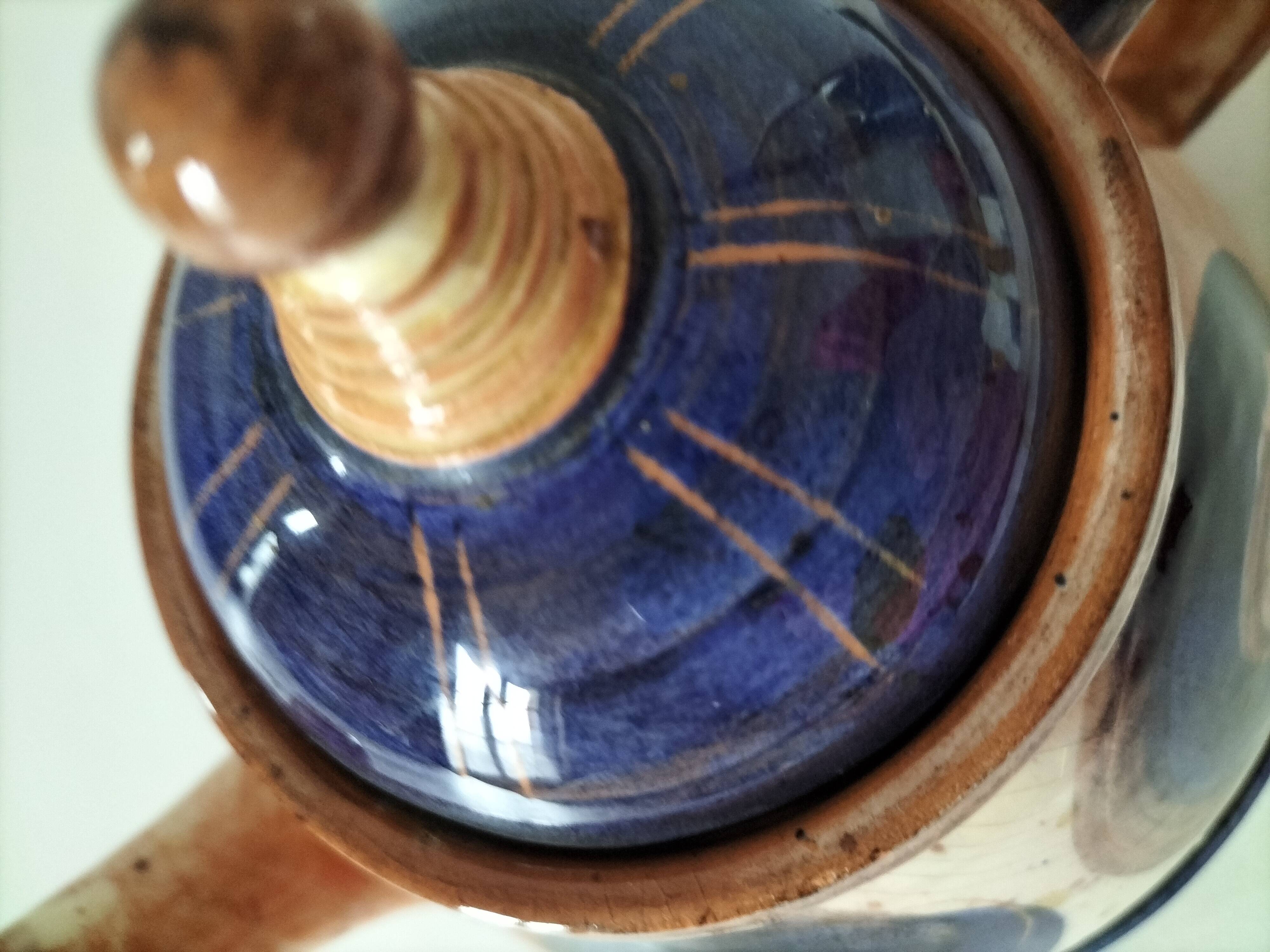 Red earthenware teapot