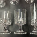 Lot of 35 crystal d'arques glasses, ecusson model, circa 1970