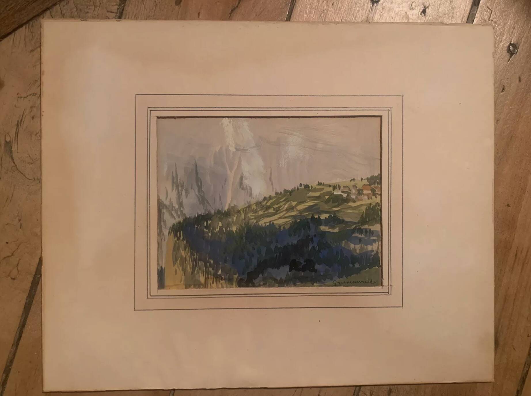 Jean Jacques GRUNENWALD (1911 - 1982) - Gouache - Mountain Landscape