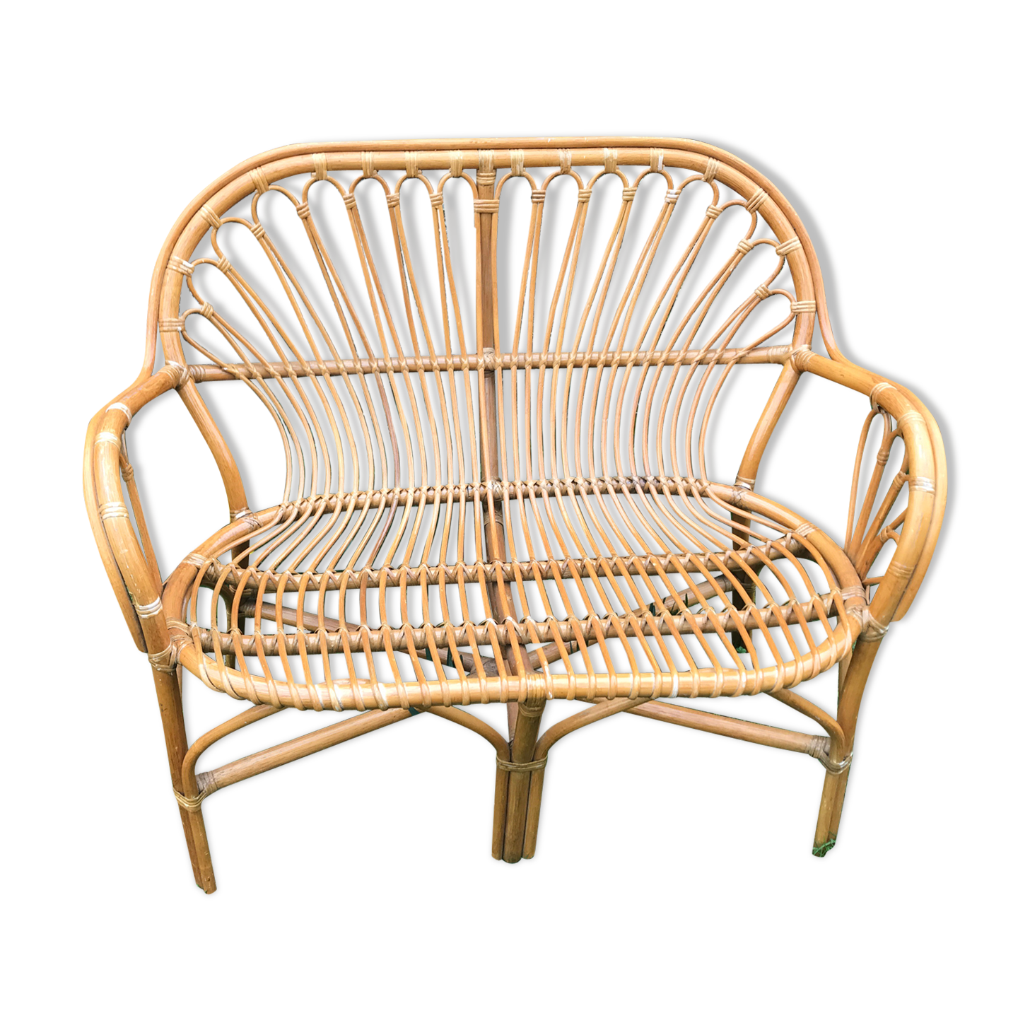 Vintage rattan seat length 103