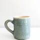 Handcrafted glazed ceramic mug signed. Saint Jorioz.