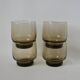 Lot de 4 verres à eau design en verre fumé années 70
