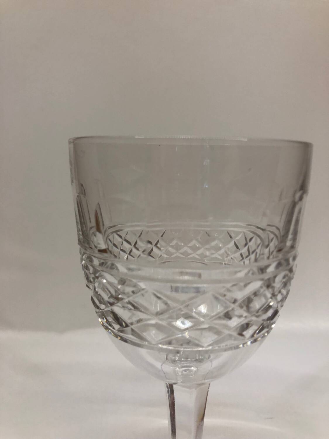Set of 12 cut crystal stemmed glasses from the Nancy crystal factory, art deco
