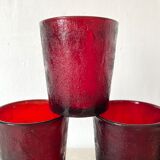 Vintage water glasses in tinted glass