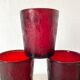 Vintage water glasses in tinted glass