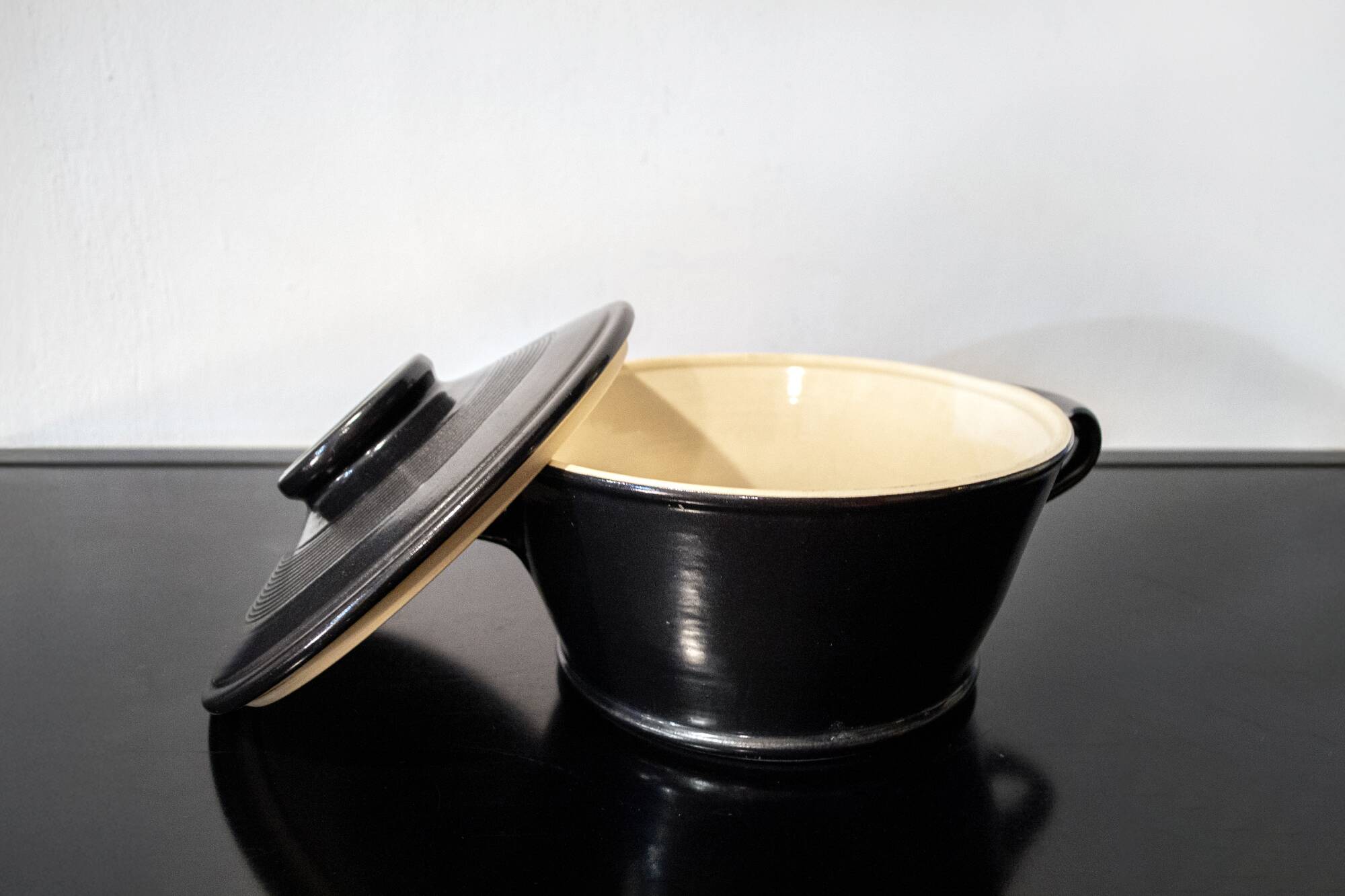 Black Ceramic by Franco Bucci for Pesaro Workshop, Italy, Anni '70