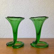 Blown glass cone vases from the 60s