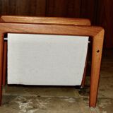 Magazine rack in danish teak and cotton 1950