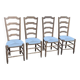 Série de 4 chaises paillées anciennes