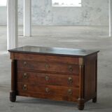 French Empire Commode / Commode, walnut and bronze mounts, 19th century