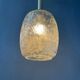 Transparent glass pendant with pattern, mid-century style