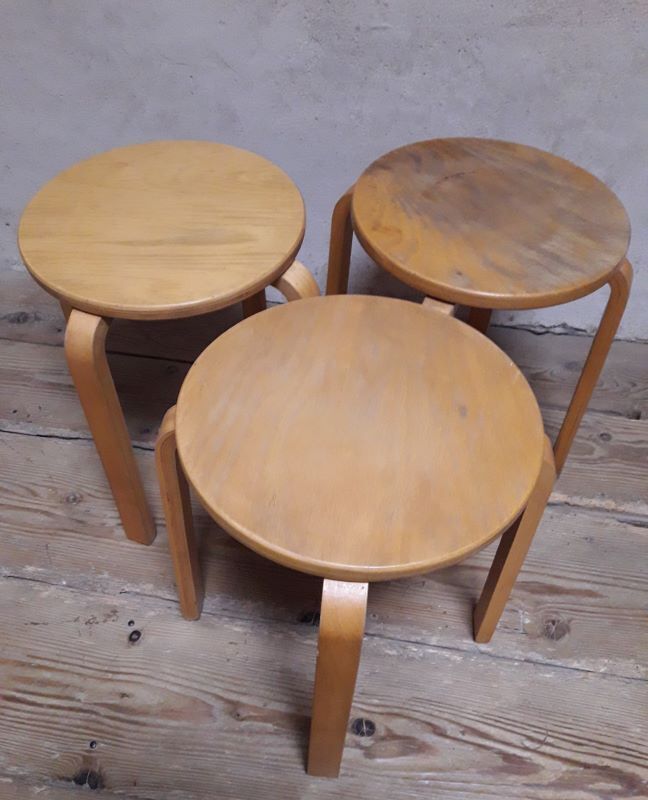 3 Stackable Scandinavian stools