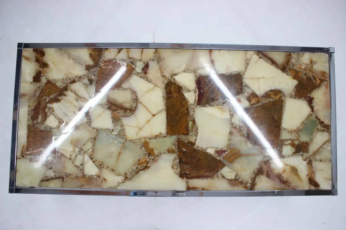 Midcentury design coffee table, epoxy resin, around 1970s