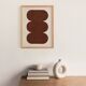 Brown abstract painting on paper signed Eawy.