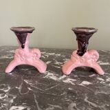 Pair of ceramic candlesticks