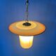 Vintage 1950s glass and brass pendant light.