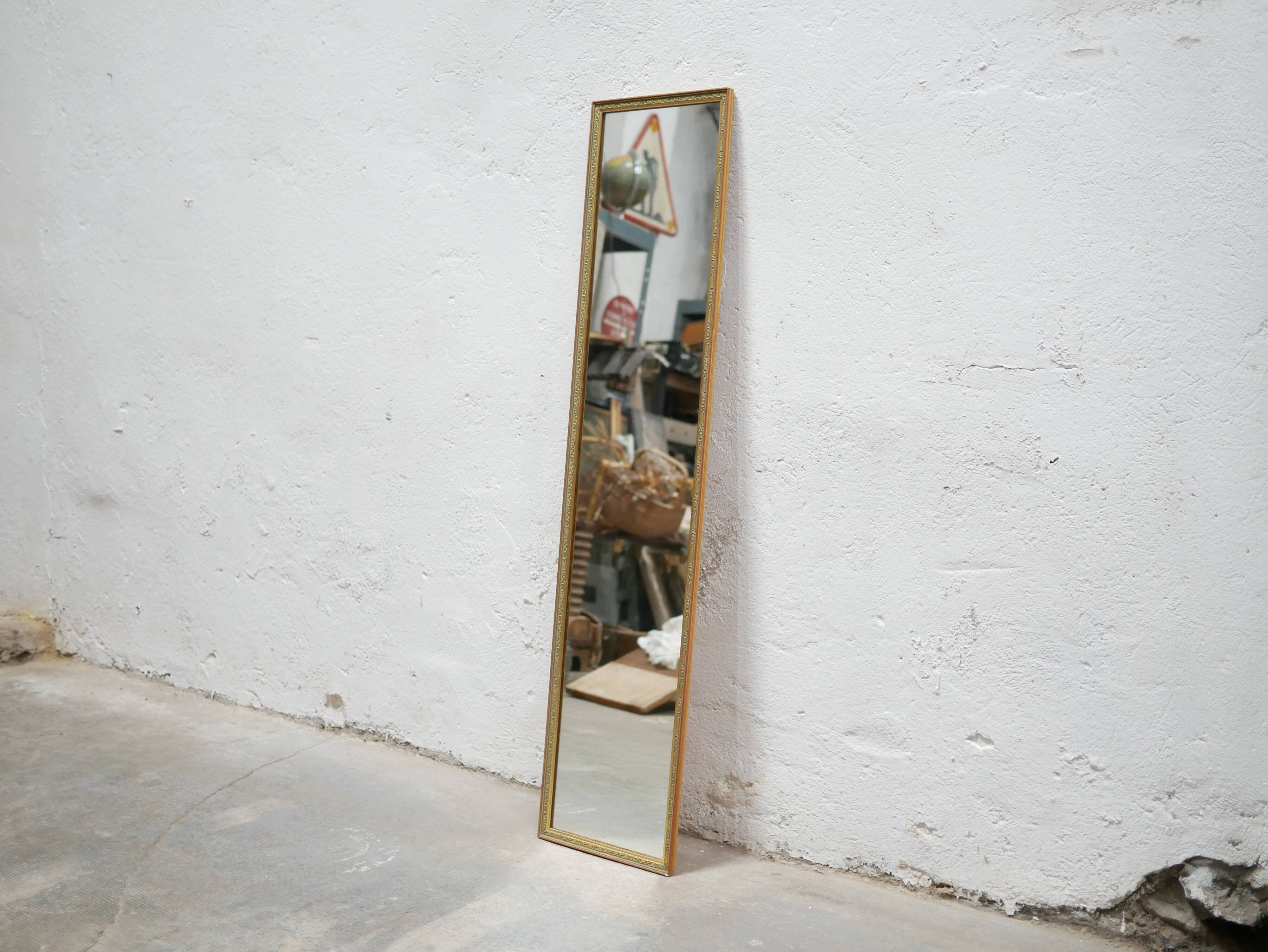 Vintage mirror in gilded wood 126cm x 28cm