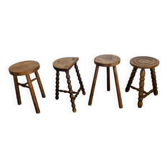 Set of 4 tripod stools