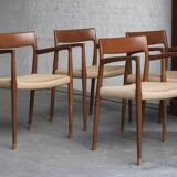 Set of 4 dining chairs, model 57, by Niels O. Moller, Denmark, 1960s