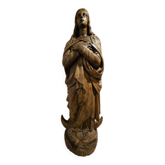 Vierge victorieuse en bois XVIII/XIXe siècle