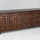Spanish brutalist sideboard room divider solid walnut wood 1960s