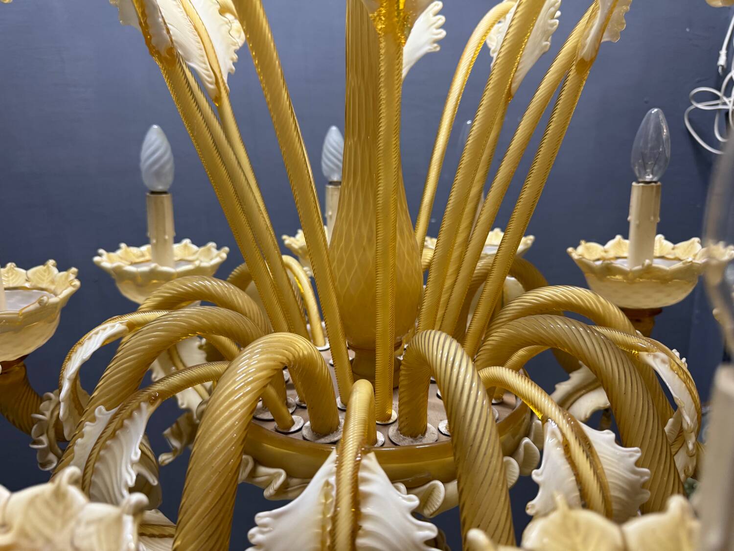 Large Venetian Murano Glass Chandelier 10 Lights 1950’s