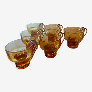 Set of 6 vintage yellow cups