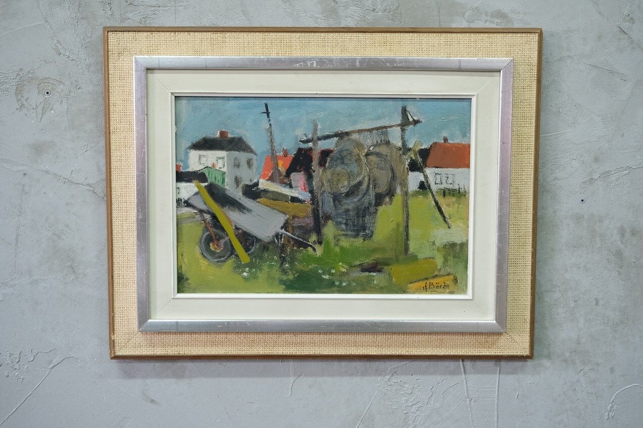 John Börén ( 1903-1983 ), Swedish Modern Painting, 1960s, Oil on Panel, Framed